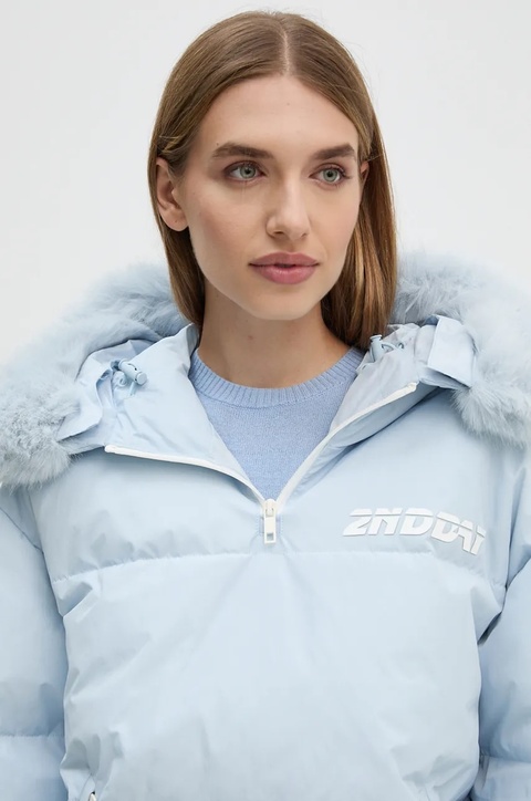 2NDDAY kurtka Logan damska kolor niebieski zimowa oversize 2245112505 - zdjęcie produktu nr 2