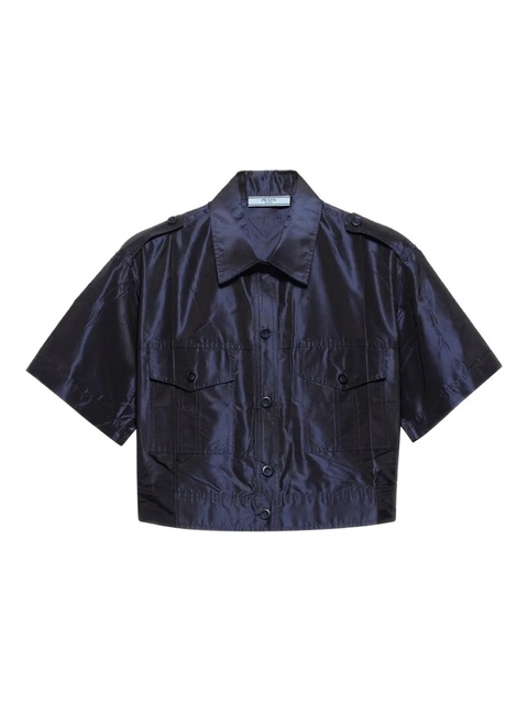 Prada cropped taffeta shirt - Blue - zdjęcie produktu nr 1
