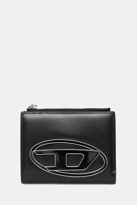 Diesel portfel skórzany 1DR 1DR BI-FOLD ZIP II damski kolor czarny X09888.PR818 - zdjęcie produktu nr 1