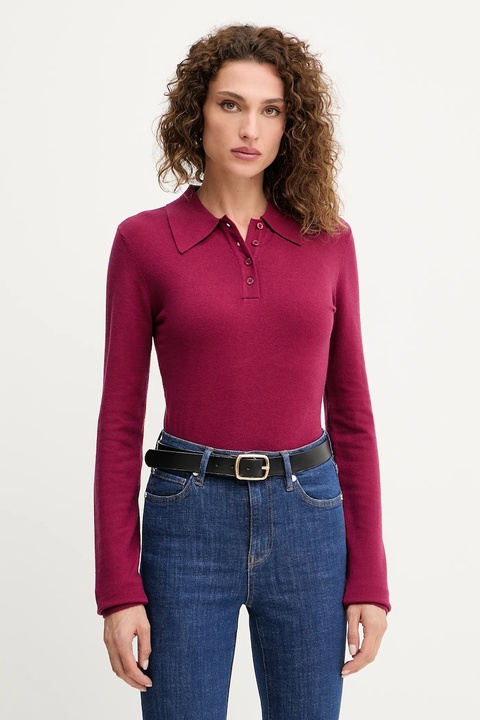 Silvian Heach sweter BUCERS damski kolor bordowy lekki GPA25555PO - zdjęcie produktu nr 1