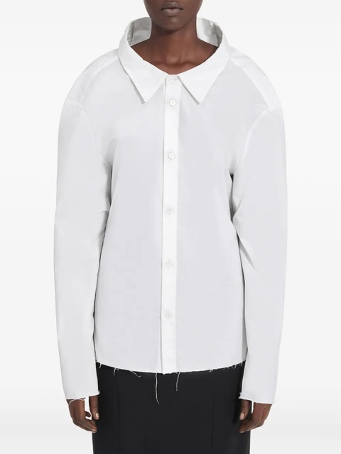MM6 Maison Margiela oversized-collar frayed-hem shirt - White - zdjęcie produktu nr 2