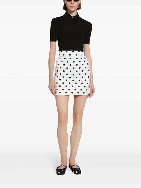 Dolce & Gabbana polka-dot mini skirt - White - zdjęcie produktu nr 2