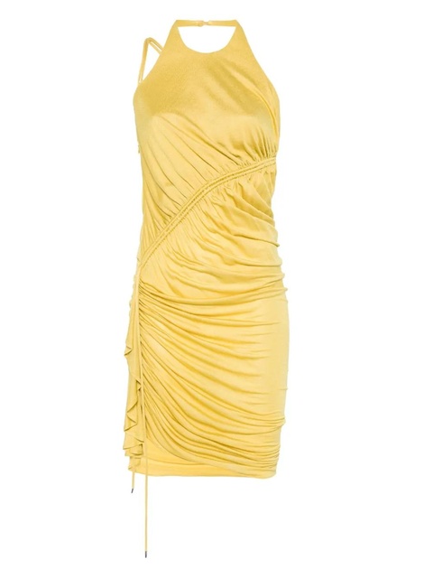 Blumarine gathering-detail crepe mini dress - Yellow - zdjęcie produktu nr 1