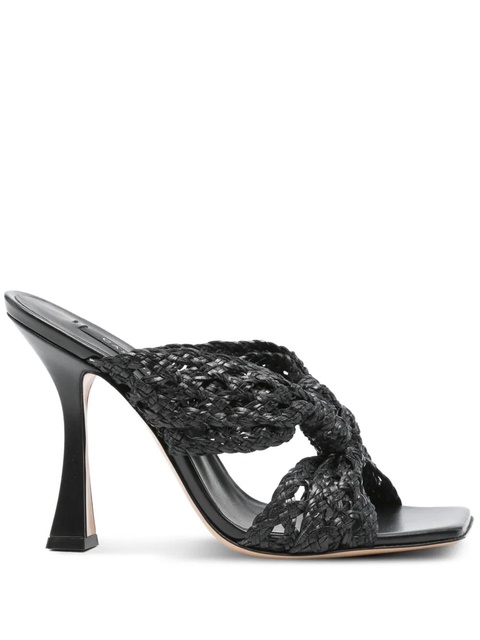 Casadei 100mm Damier Versilia Geraldine woven mules - Black - zdjęcie produktu nr 1