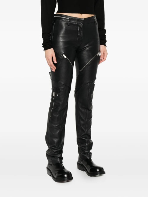 Moncler zip-pocket leather trousers - Black - zdjęcie produktu nr 2