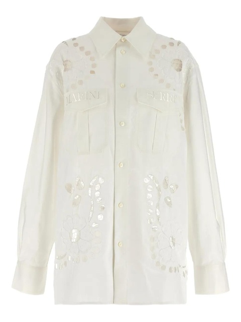 Marine Serre cut-out embroidered shirt - White - zdjęcie produktu nr 1