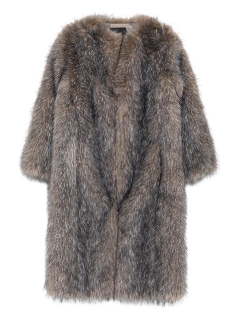 Maje long-sleeved faux-fur coat - Grey - zdjęcie produktu nr 1