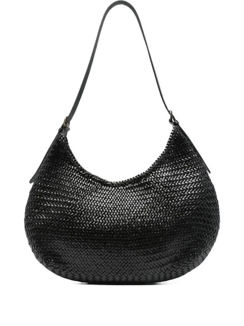 DRAGON DIFFUSION large Luna Piena woven-leather shoulder bag - Black - zdjęcie produktu nr 1