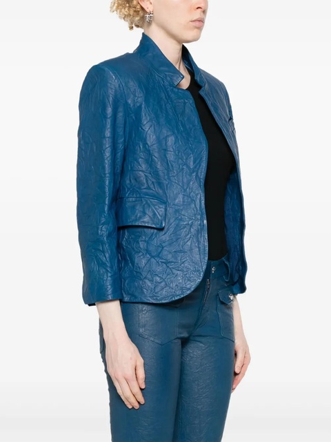 Zadig&Voltaire Verys crinkled leather blazer - Blue - zdjęcie produktu nr 2