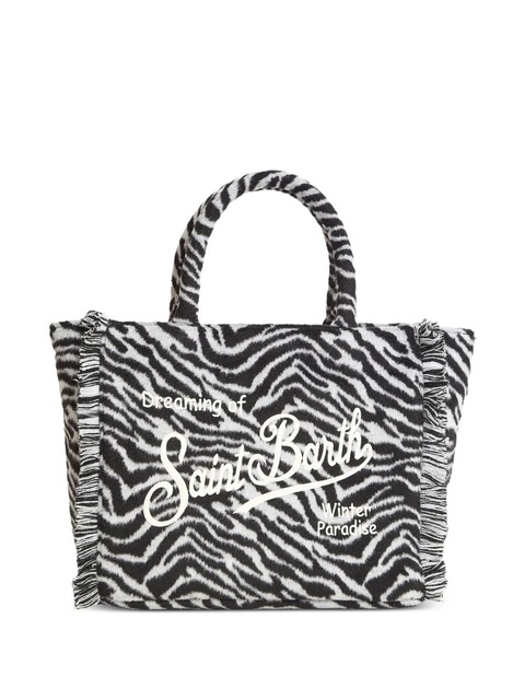 MC2 Saint Barth zebra fringed colette tote bag - White - zdjęcie produktu nr 1