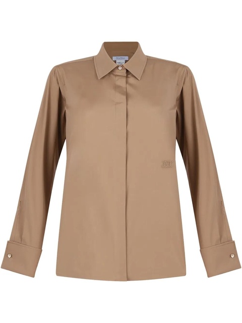 Max Mara logo-embroidered shirt - Brown - zdjęcie produktu nr 1