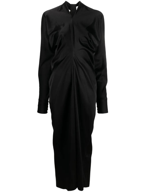 Lanvin satin draped midi dress - Black - zdjęcie produktu nr 1