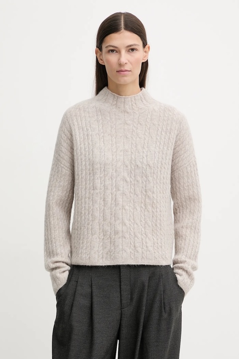 Marc O'Polo sweter z dodatkiem alpaki damski kolor beżowy lekki 510609460223 - zdjęcie produktu nr 2