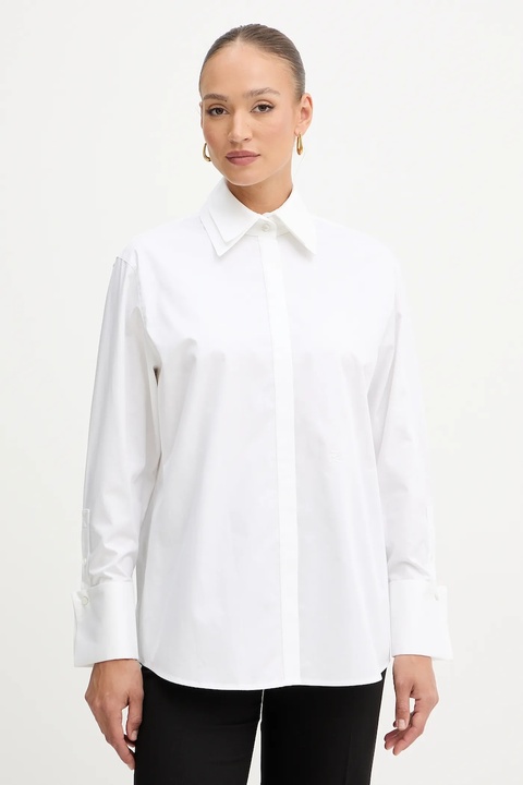 Karl Lagerfeld koszula bawełniana damska kolor biały relaxed z kołnierzykiem klasycznym A3W11020 - zdjęcie produktu nr 1