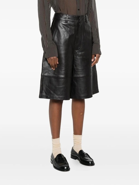The Frankie Shop leather panelled shorts - Brown - zdjęcie produktu nr 1