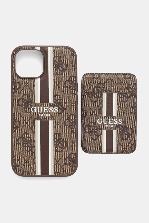 Guess etui na telefon iPhone 15 kolor brązowy GUBPHCP15SP4RPSW - zdjęcie produktu nr 1