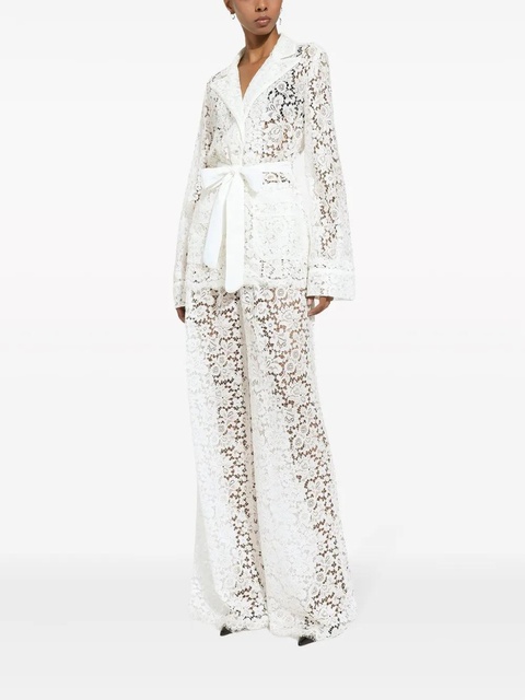 Dolce & Gabbana DNA floral-lace belted shirt - White - zdjęcie produktu nr 1
