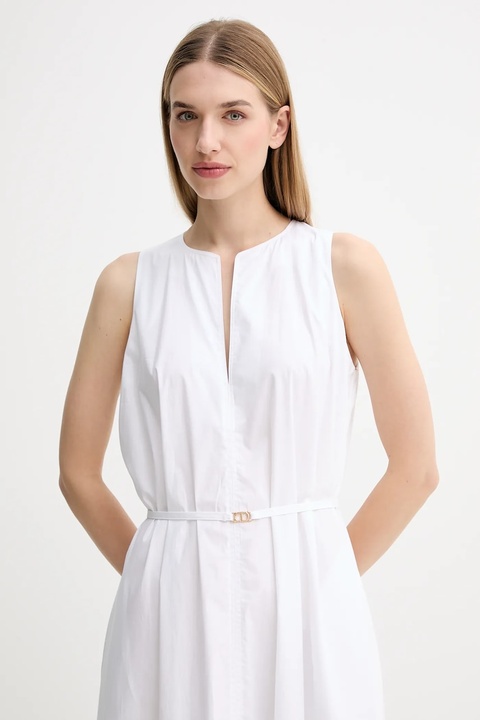 Twinset sukienka kolor biały midi rozkloszowana 251TT2221 - zdjęcie produktu nr 2