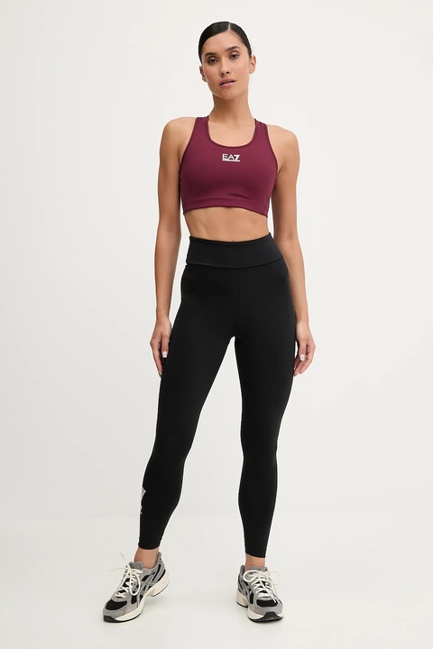 EA7 Emporio Armani legginsy sportowe damskie kolor czarny gładkie AF12625.7W000679 - zdjęcie produktu nr 1