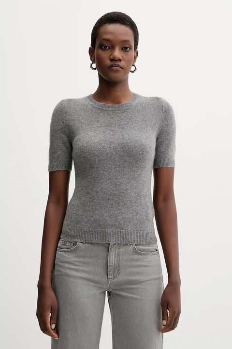 Marella sweter wełniany damski kolor szary lekki 2523366424200 - zdjęcie produktu nr 1