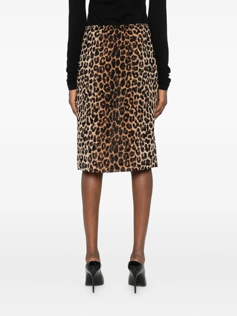 Saint Laurent animal-print skirt - Brown - zdjęcie produktu nr 2