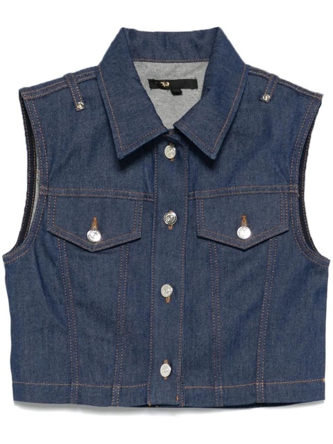 Maje denim cropped gilet - Blue - zdjęcie produktu nr 1