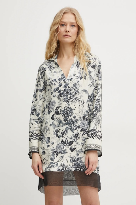 Simona Corsellini sukienka kolor beżowy mini oversize P25CPAB001 - zdjęcie produktu nr 2