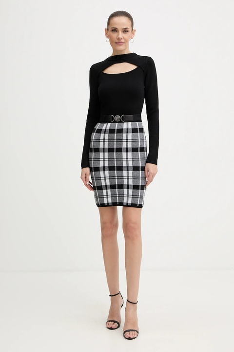 Guess sukienka z domieszką wełny CORALINE kolor czarny mini dopasowana W5BK44 Z3JD2 - zdjęcie produktu nr 2