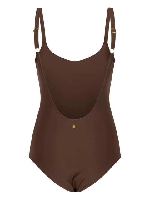 AMI Paris ring-detail swimsuit - Brown - zdjęcie produktu nr 1