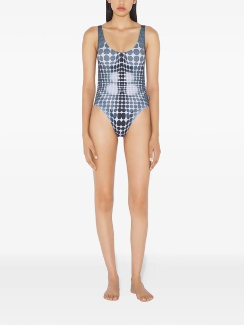 Jean Paul Gaultier printed-dots swimsuit - Grey - zdjęcie produktu nr 1