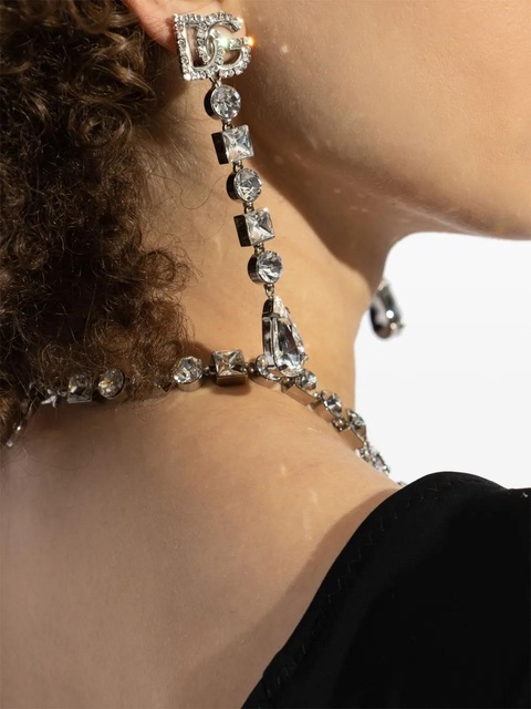 Dolce & Gabbana logo-plaque earrings - Silver - zdjęcie produktu nr 2