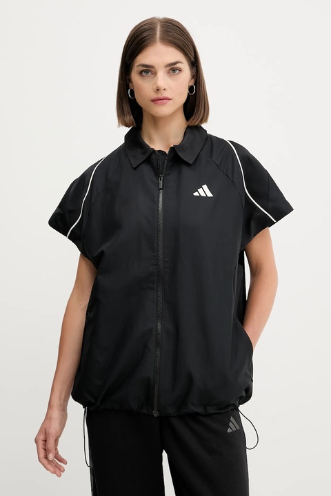 adidas koszula Stadium damska kolor czarny relaxed z kołnierzykiem klasycznym JL6889 - zdjęcie produktu nr 1