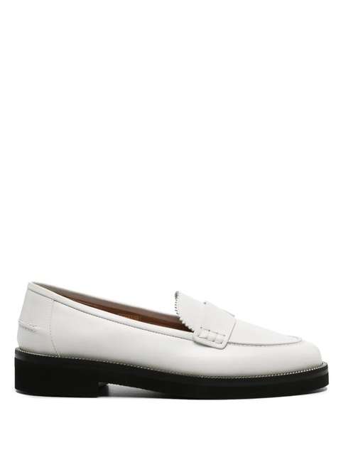 Aquazzura Aqua chain-detailed leather loafers - White - zdjęcie produktu nr 1