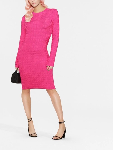 Givenchy 4G jacquard long-sleeved dress - Pink - zdjęcie produktu nr 2