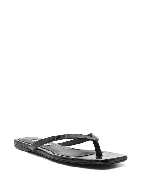 TOTEME crocodile-embossed flip flops - Brown - zdjęcie produktu nr 2