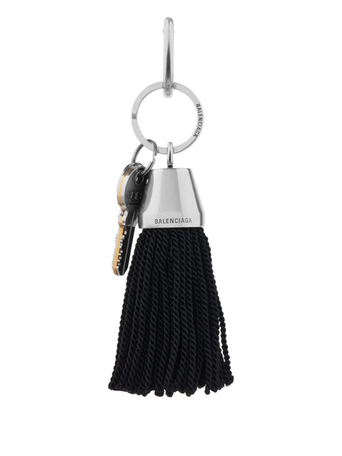 Balenciaga pompom logo-engraved keyring - Black - zdjęcie produktu nr 1