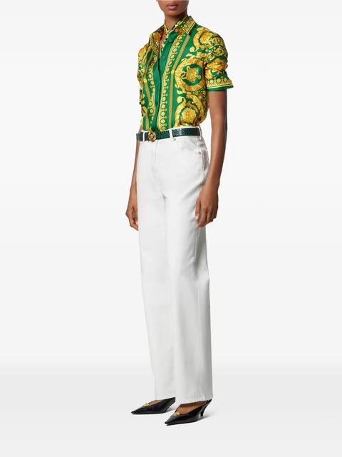Versace barocco-print silk shirt - Green - zdjęcie produktu nr 2