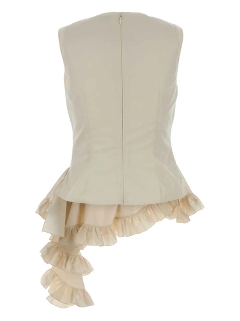 Alexander McQueen ruffled asymmetric top - Neutrals - zdjęcie produktu nr 2