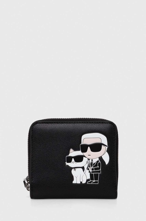 Karl Lagerfeld portfel skórzany damski kolor czarny - zdjęcie produktu nr 1