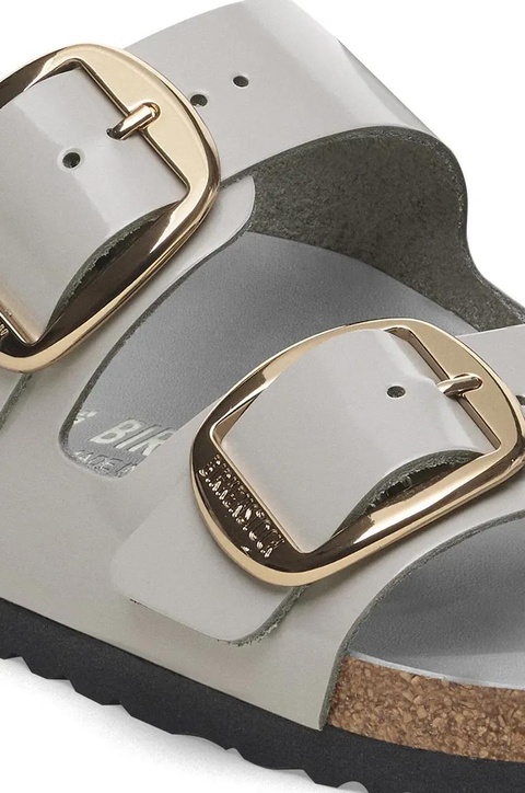 Birkenstock klapki skórzane Arizona Big Buckle damskie kolor szary 1029391 - zdjęcie produktu nr 2