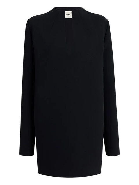 KHAITE long-sleeve keyhole mini dress - Black - zdjęcie produktu nr 1