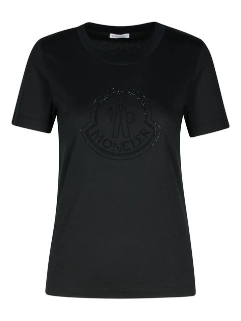 Moncler crystal-logo cotton T-shirt - Black - zdjęcie produktu nr 1