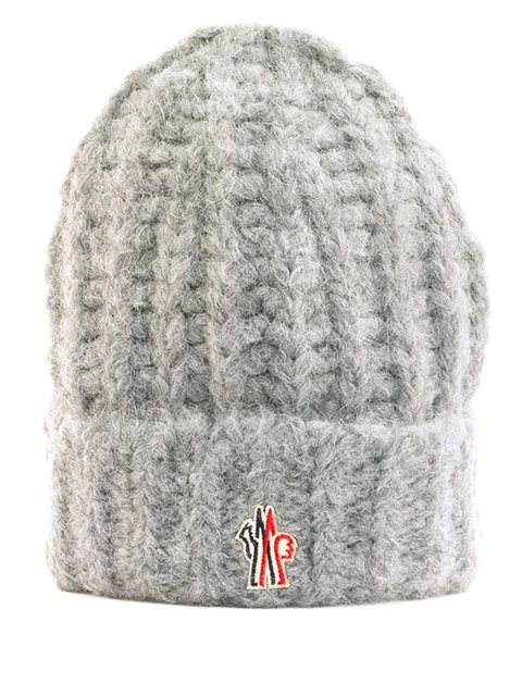 Moncler Grenoble logo-patch beanie - Grey - zdjęcie produktu nr 1