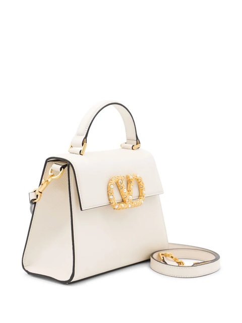 Valentino Garavani VSling VLogo pearl-embellished shoulder bag - White - zdjęcie produktu nr 2