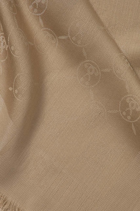 Moschino szal z domieszką wełny kolor beżowy gładki - zdjęcie produktu nr 2