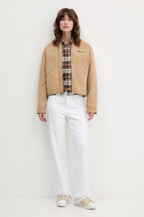 Guess Originals kurtka jeansowa kolor brązowy przejściowa W5BN80 WG163 - zdjęcie produktu nr 2