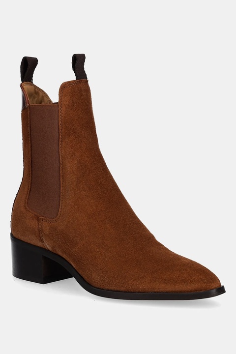 Gant sztyblety zamszowe St Broomly damskie kolor brązowy na płaskim obcasie 31553093 - zdjęcie produktu nr 1