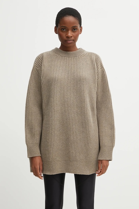MM6 Maison Margiela sweter z dodatkiem wełny damski kolor beżowy S62HL0042.M13193.114 - zdjęcie produktu nr 1