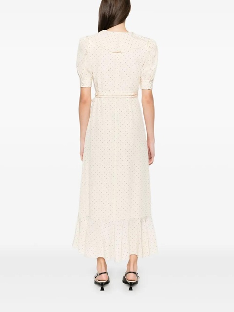 Alessandra Rich polka-dot wrap midi dress - Neutrals - zdjęcie produktu nr 2