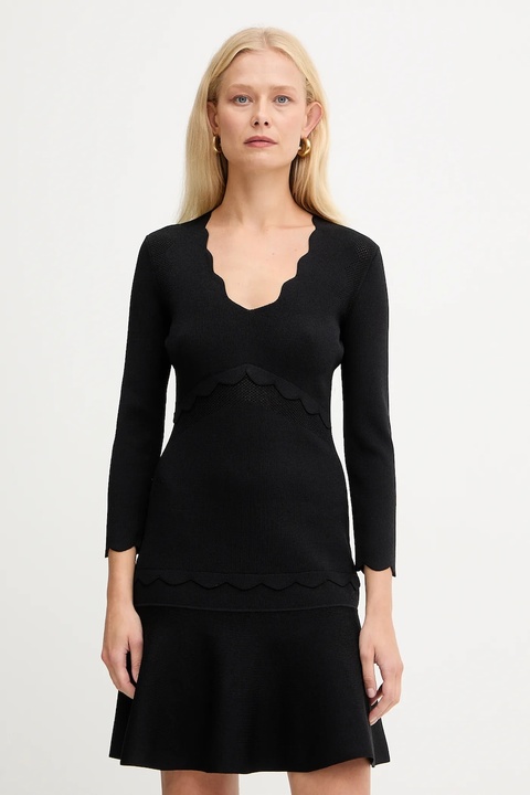Twinset sukienka kolor czarny mini rozkloszowana 252TP3041 - zdjęcie produktu nr 1